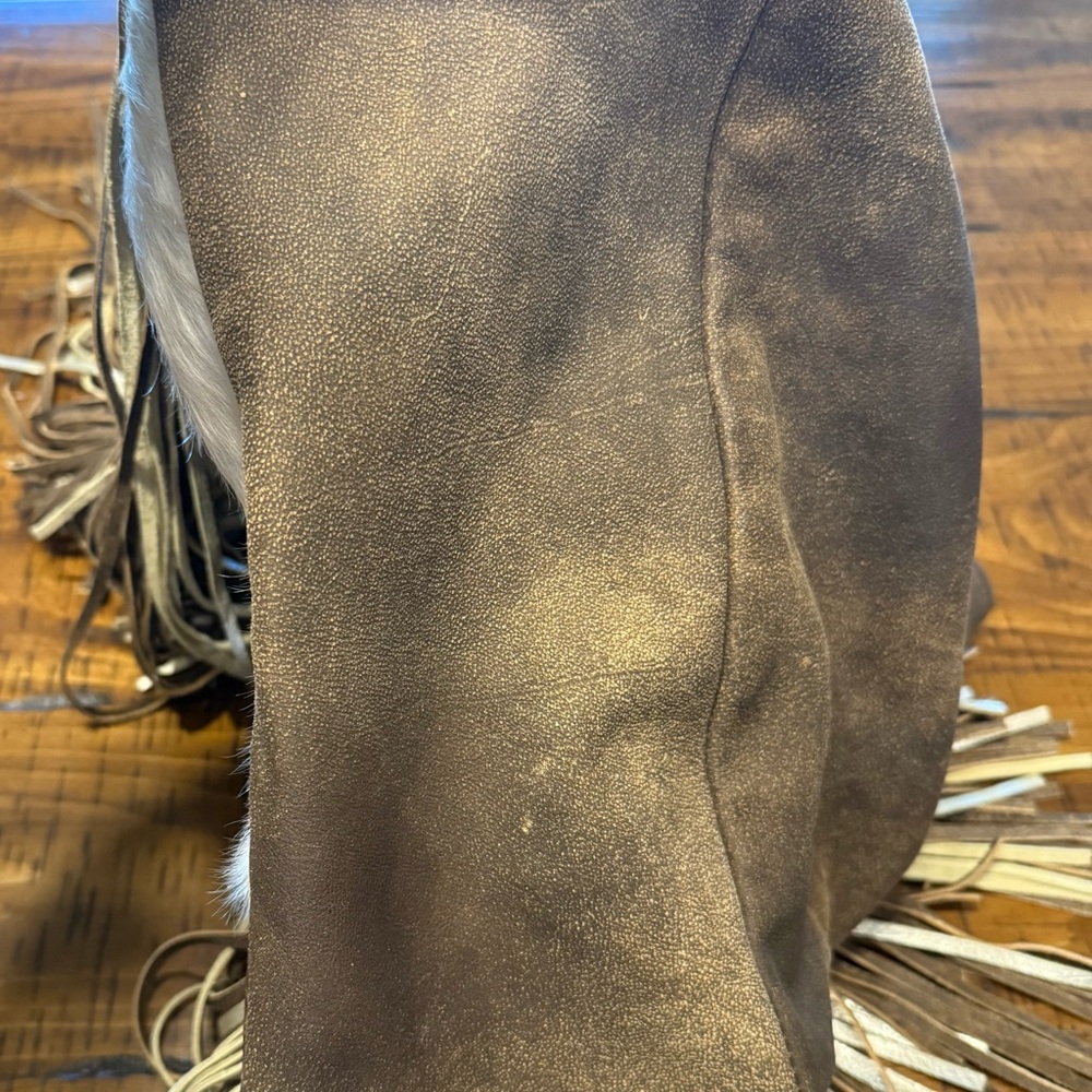 Stylish Beige and Brown Fringe Shoulder Bag - Picture 12 of 13